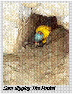 Text Box:
Sam digging The Pocket