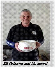 Text Box:
Bill Osborne and his award